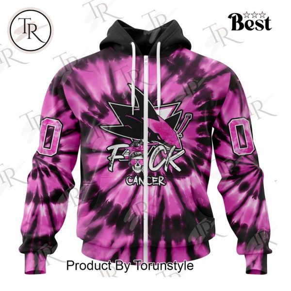 NHL San Jose Sharks Special Pink F!ck Cancer Design Hoodie