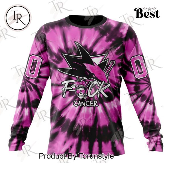 NHL San Jose Sharks Special Pink F!ck Cancer Design Hoodie