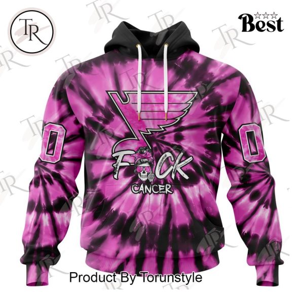 NHL St. Louis Blues Special Pink F!ck Cancer Design Hoodie