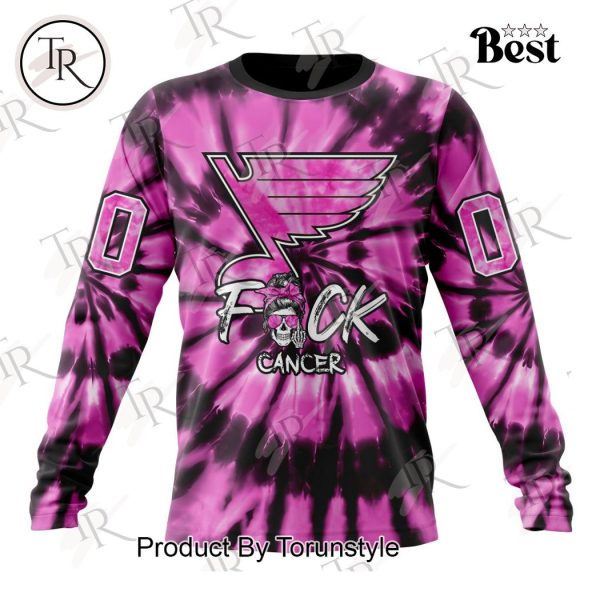 NHL St. Louis Blues Special Pink F!ck Cancer Design Hoodie