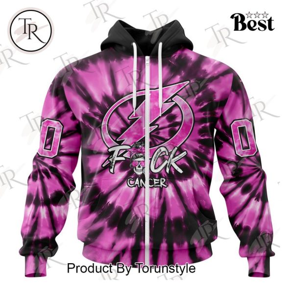 NHL Tampa Bay Lightning Special Pink F!ck Cancer Design Hoodie