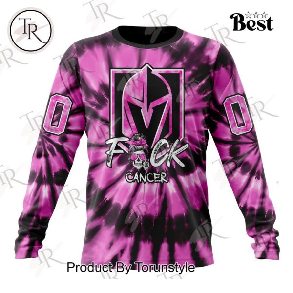 NHL Vegas Golden Knights Special Pink F!ck Cancer Design Hoodie