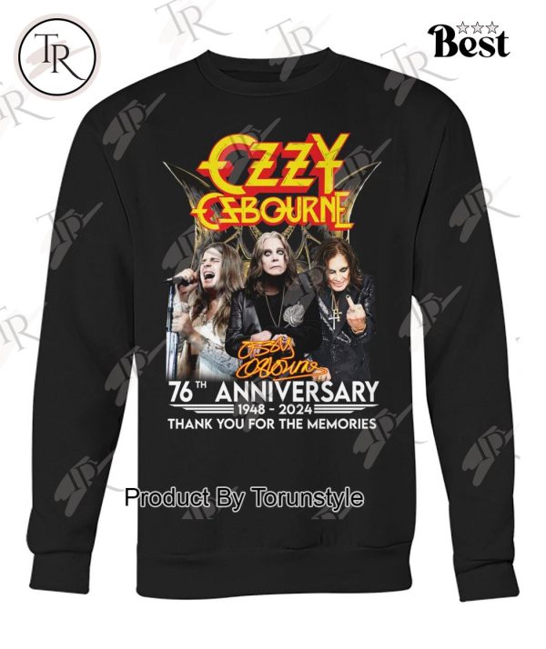 Ozzy Osbourne 76th Anniversary 1948 – 2024 Thank You For The Memories T-Shirt