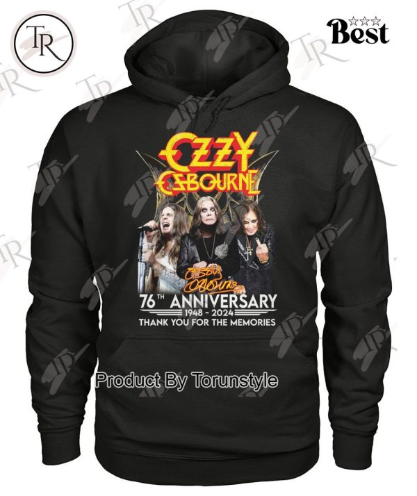 Ozzy Osbourne 76th Anniversary 1948 – 2024 Thank You For The Memories T-Shirt