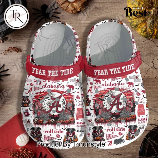 Alabama Crimson Tide Fear The Tide Halloween Crocs