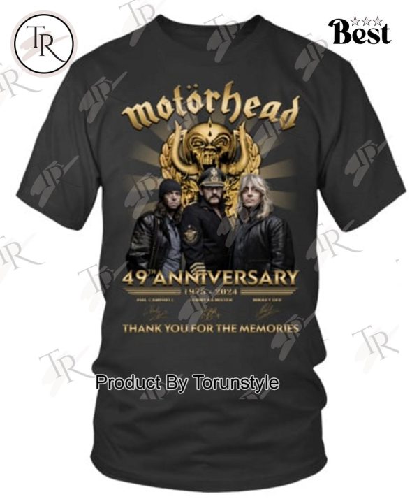 Motorhead 49th Anniversary 1975-2024 Thank You For The Memories T-Shirt