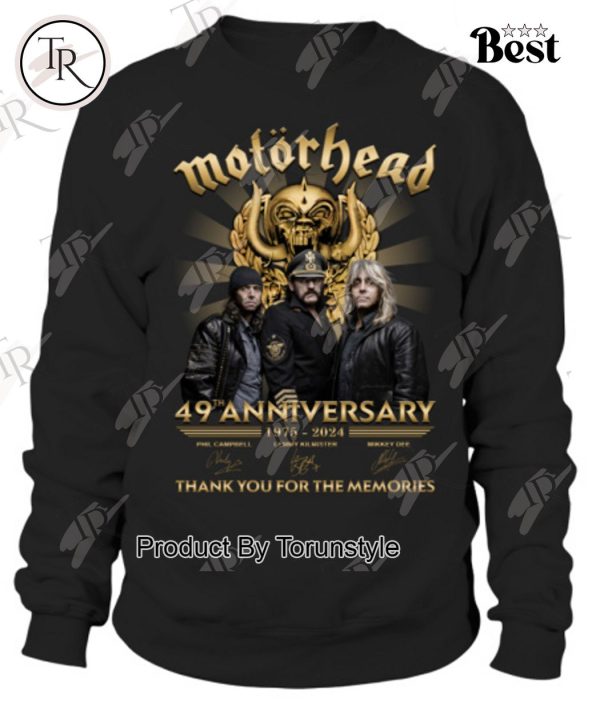 Motorhead 49th Anniversary 1975-2024 Thank You For The Memories T-Shirt