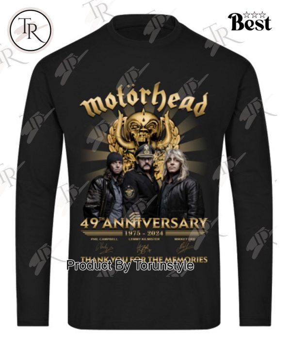 Motorhead 49th Anniversary 1975-2024 Thank You For The Memories T-Shirt