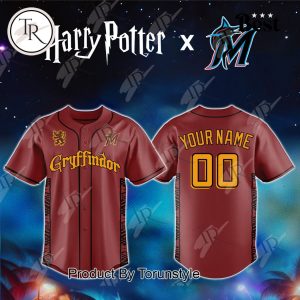 Miami Marlins x Harry Potter Gryffindor 2024 Baseball Jersey