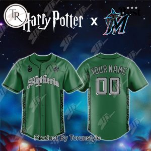 Miami Marlins x Harry Potter Slytherin 2024 Baseball Jersey