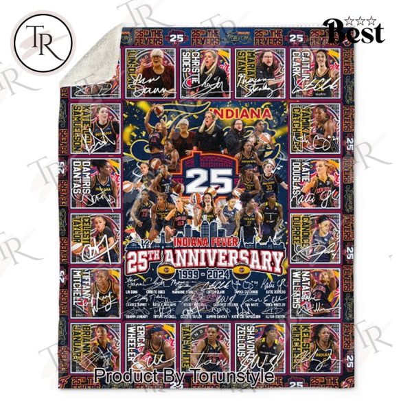 Indiana Fever 25th Anniversary 1999-2024 Fleece Blanket