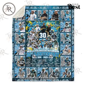 Carolina Panthers 30th Anniversary 1995-2025 Fleece Blanket