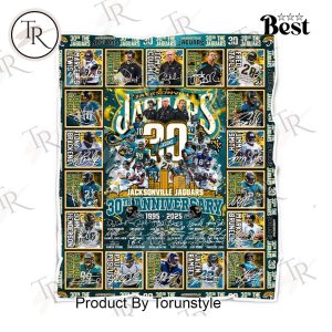 Jacksonville Jaguars 30th Anniversary 1995-2025 Fleece Blanket