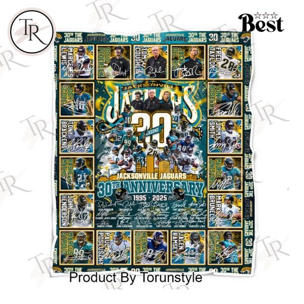 Jacksonville Jaguars 30th Anniversary 1995-2025 Fleece Blanket