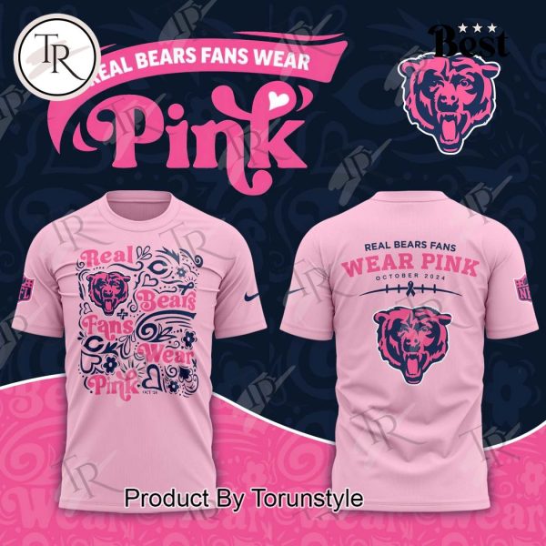 Chicago Bears Real Bears Fans Wear Pink T-Shirt