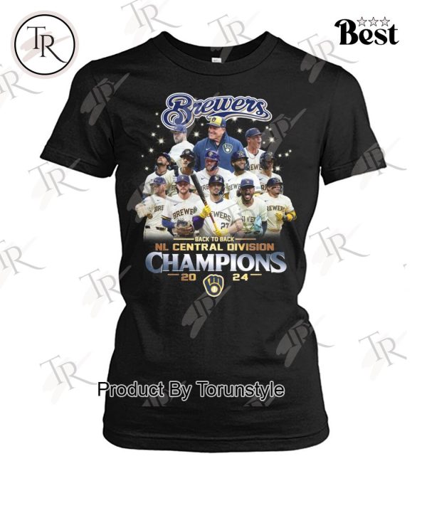 Milwaukee Brewers Back To Back NL Central Division Champions 2024 T-Shirt