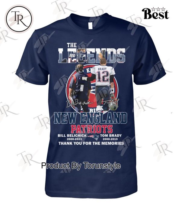 The Legends New England Patriots Bill Belichick & Tom Brady Thank You For The Memories T-Shirt