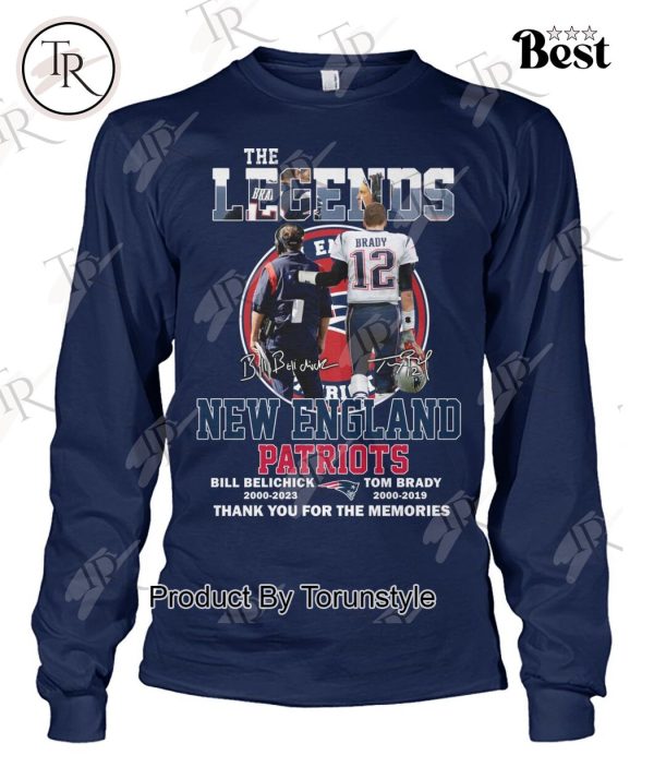 The Legends New England Patriots Bill Belichick & Tom Brady Thank You For The Memories T-Shirt