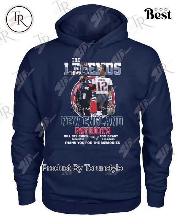 The Legends New England Patriots Bill Belichick & Tom Brady Thank You For The Memories T-Shirt