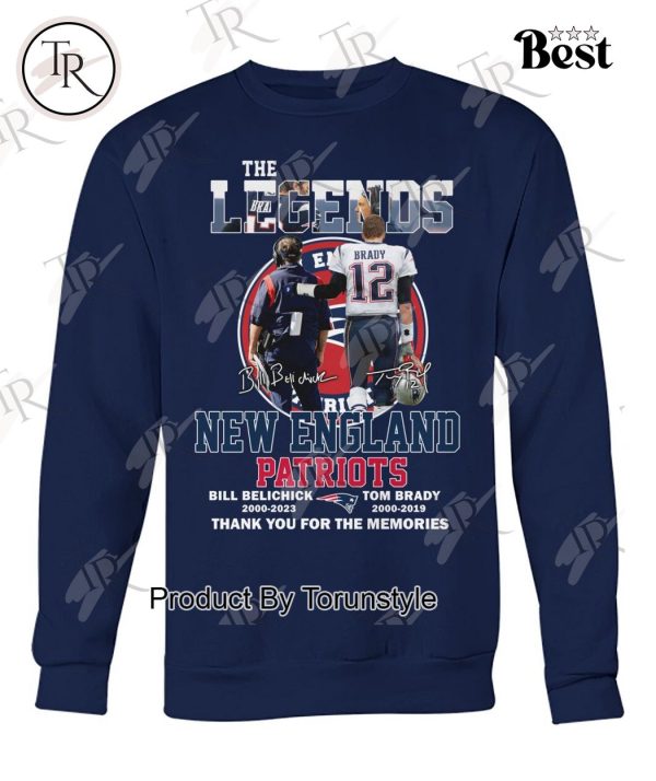 The Legends New England Patriots Bill Belichick & Tom Brady Thank You For The Memories T-Shirt