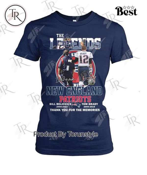 The Legends New England Patriots Bill Belichick & Tom Brady Thank You For The Memories T-Shirt