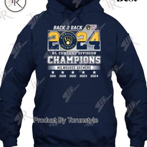 Milwaukee Brewers Back 2 Back 2024 NL Central Division Champions T-Shirt