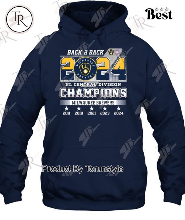 Milwaukee Brewers Back 2 Back 2024 NL Central Division Champions T-Shirt