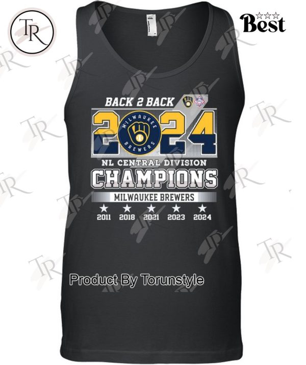 Milwaukee Brewers Back 2 Back 2024 NL Central Division Champions T-Shirt