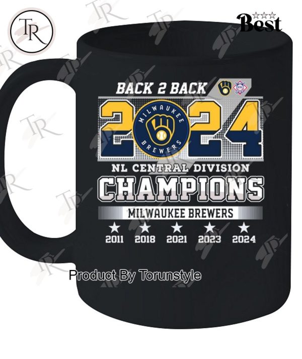 Milwaukee Brewers Back 2 Back 2024 NL Central Division Champions T-Shirt