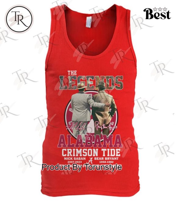 The Legends Alabama Crimson Tide Nick Saban & Bear Bryant Thank You For The Memories T-Shirt