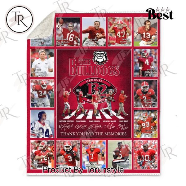 Georgia Bulldogs 132th Anniversary 1882-2024 Thank You For The Memories Fleece Blanket