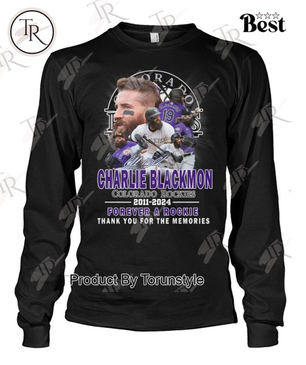 Charlie Blackmon Colorado Rockies 2011-2024 Thank You For The Memories T-Shirt