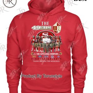 San Francisco 49ers 5-Time Super Bowl Champions Thank You For The Memories T-Shirt