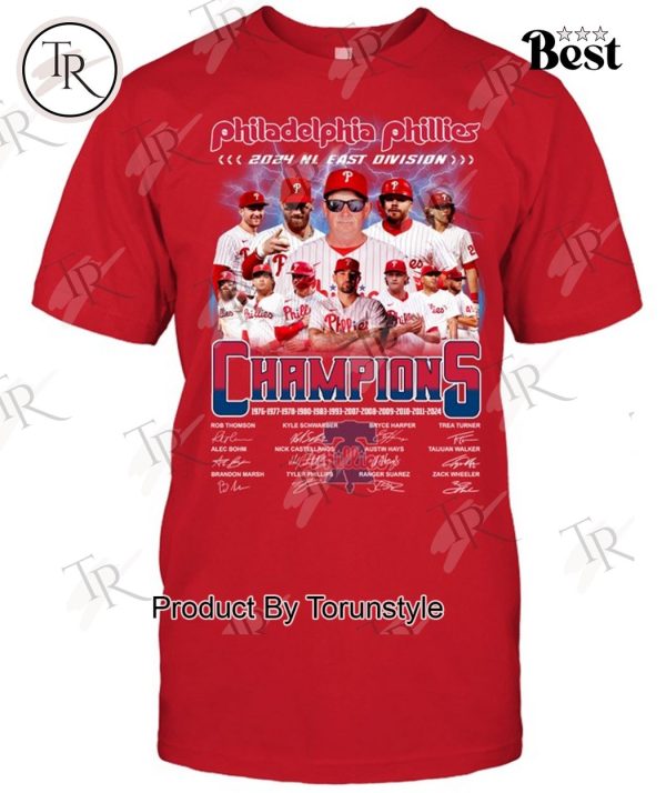 Philadelphia Phillies 2024 NL East Division Champions T-Shirt