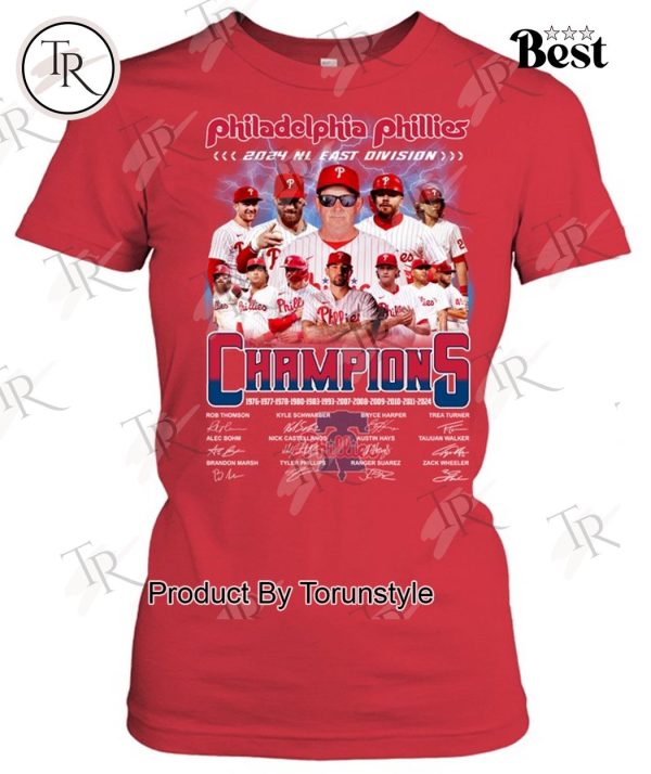 Philadelphia Phillies 2024 NL East Division Champions T-Shirt