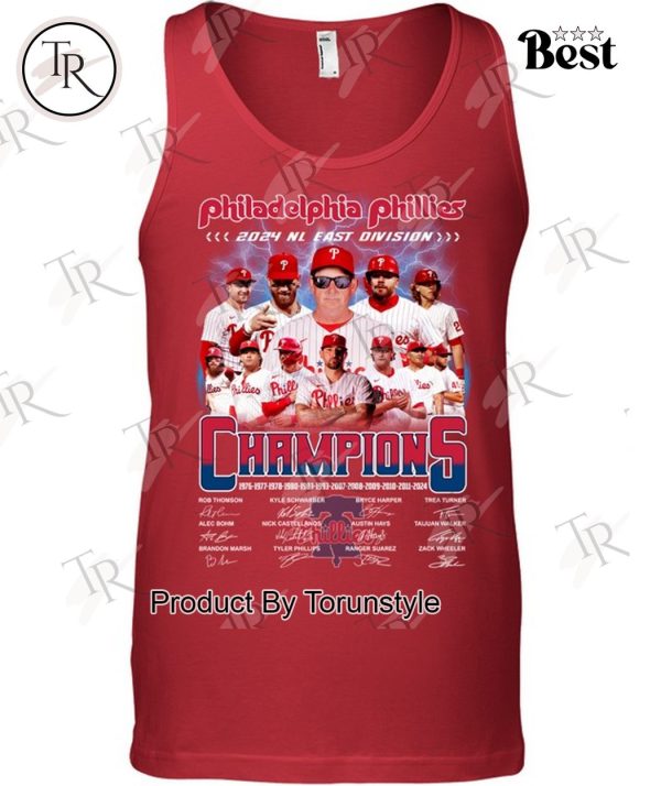 Philadelphia Phillies 2024 NL East Division Champions T-Shirt