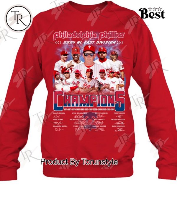 Philadelphia Phillies 2024 NL East Division Champions T-Shirt