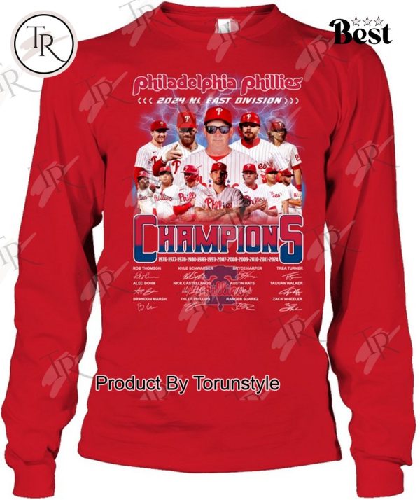 Philadelphia Phillies 2024 NL East Division Champions T-Shirt