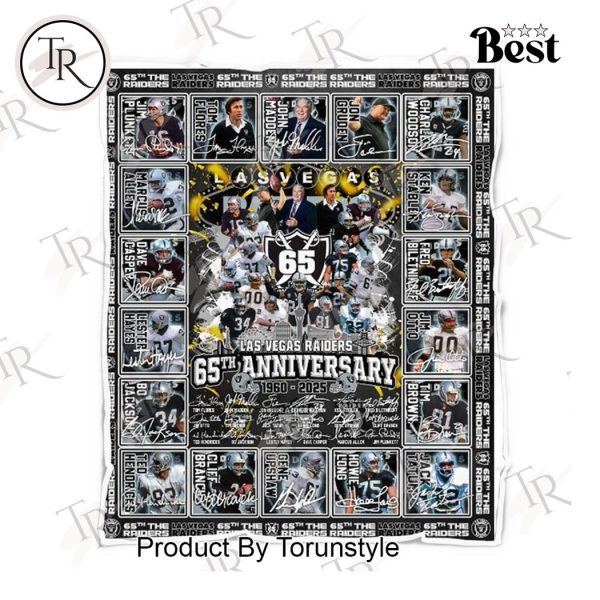 Las Vegas Raiders 65th Anniversary 1960-2025 Fleece Blanket