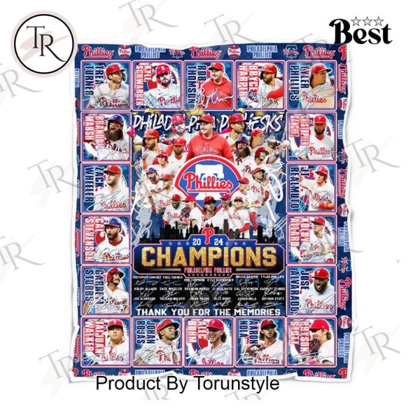 Philadelphia Phillies 2024 Champions Thank You For The Memories Fleece Blanket