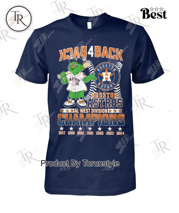 Back 4 Back Houston Astros AL West Division Champions T-Shirt