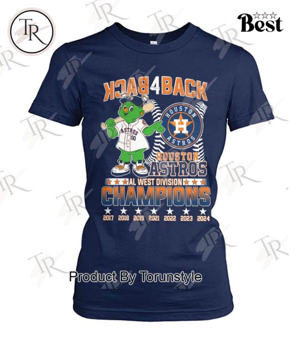 Back 4 Back Houston Astros AL West Division Champions T-Shirt