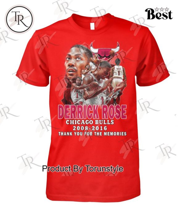 Derrick Rose Chicago Bulls 2008-2016 Thank You For The Memories T-Shirt