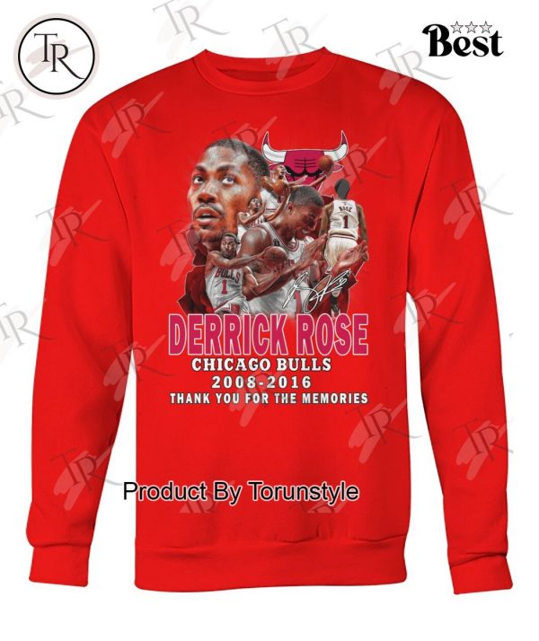 Derrick Rose Chicago Bulls 2008-2016 Thank You For The Memories T-Shirt