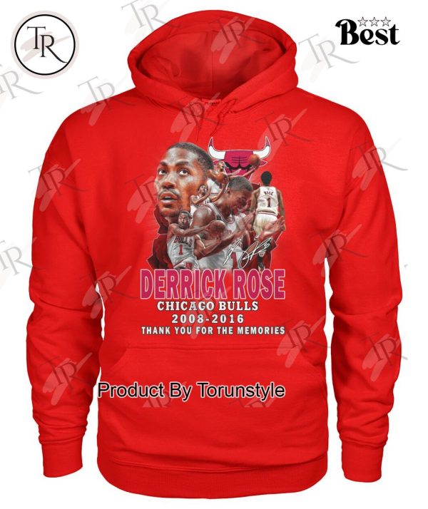 Derrick Rose Chicago Bulls 2008-2016 Thank You For The Memories T-Shirt