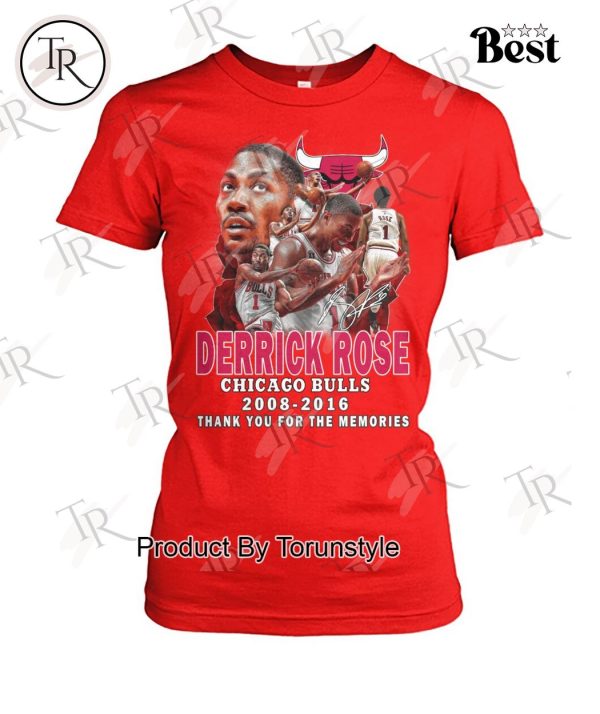 Derrick Rose Chicago Bulls 2008-2016 Thank You For The Memories T-Shirt