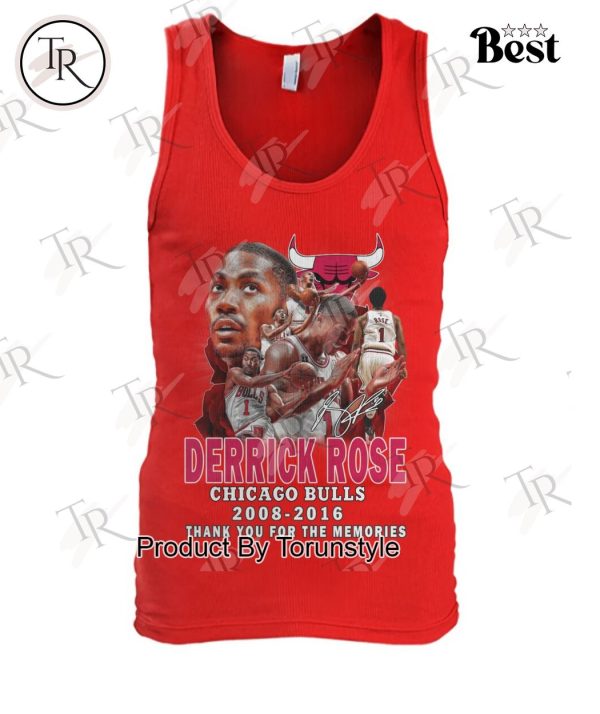 Derrick Rose Chicago Bulls 2008-2016 Thank You For The Memories T-Shirt