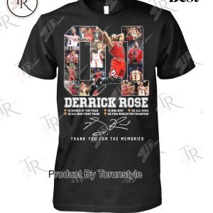 Derrick Rose Chicago Bulls 2008-2016 Thank You For The Memories T-Shirt