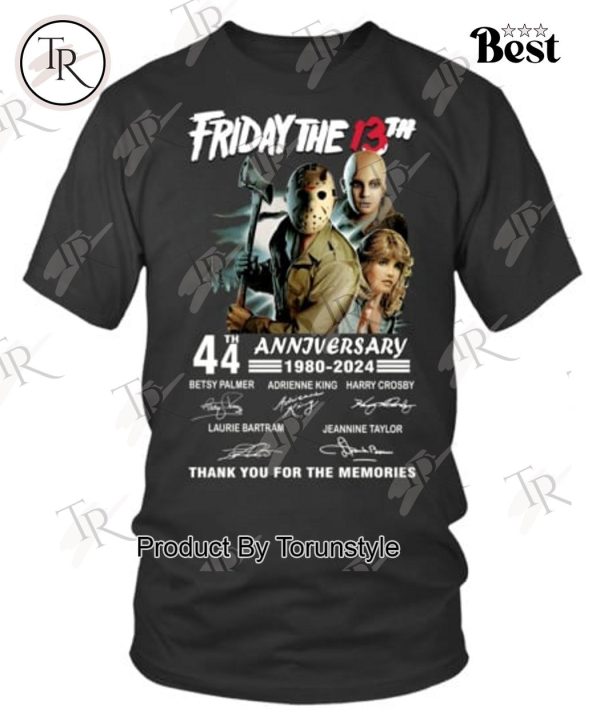 Friday The 13th 44th Anniversary 1980-2024 Thank You For The Memories T-Shirt