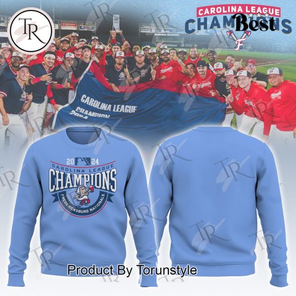 Fredericksburg Nationals 2024 Carolina League Champions Hoodie – Blue